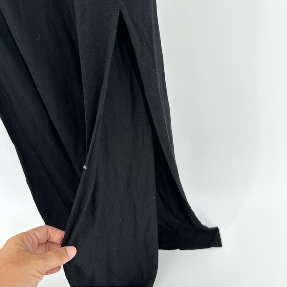 AllSaints Natalie Slim Fit Gathered Midi Dress Size 4 Black Short Sleeve Stretch - Picture 7 of 11